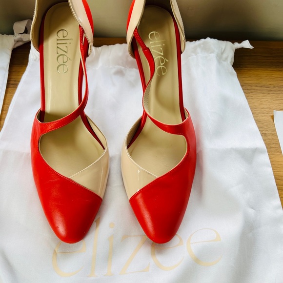 Elizee Italian Leather Shoes. Size 40 EU / 9 US – Brand New in Box.Crimson/beige - Picture 10 of 13